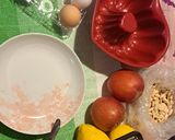 Foto del passaggio 1 della ricetta Cuore di mele con crumble rosa di mandorle 🍎🍋🍊🥧👩‍❤️‍👨🍾🥂💝