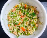 A picture of step 4 of Tabouli /Tabbouleh.