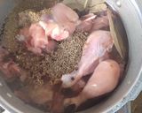 A picture of step 1 of Chicken Yakhni Pulao.