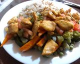 Foto del paso 7 de la receta: Salteado de pollo con verduras y vinagreta 🍗 (paso a paso)