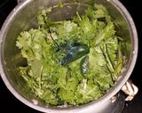 A picture of step 1 of Pudina, curry leaves coriander chutney.