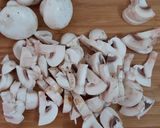 A picture of step 1 of Cream of Mushroom Soup.