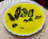 A picture of step 8 of Bhindi kadi and chawal.