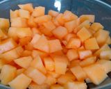 A picture of step 1 of Muskmelon Salsa.