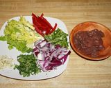 A picture of step 1 of Sautéed Beef Liver with Vegetables.