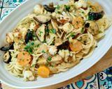 Foto del paso 10 de la receta: Spaghetti con shiitake, zanahoria y gambones al curry