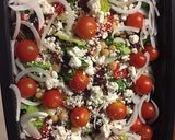 A picture of step 3 of Taziki's Mediterranean Salad my version.