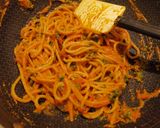 Une image de l'étape 7 de Pâtes Mozzarella Tomates.