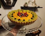 Foto del paso 15 de la receta: Tarta frutal con crema diplomata 🥝🍑🍓🫐 Kiwi, durazno, frutilla y arándanos