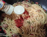 Foto del paso 5 de la receta: Espaguetis con butifarra y pimientos en 23 minutos