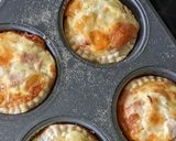 A picture of step 7 of Summer Picnic or kids party mini Chicken and cheese quiche.