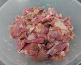 A picture of step 1 of Mughlai karahi Gosht.