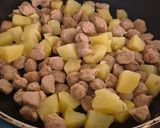 A picture of step 3 of Soya chunks Aloo Posto.