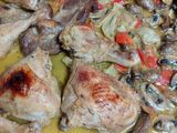 Pulpe cu ceafă afumată și ciuperci la cuptor