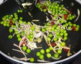 A picture of step 2 of Green Tea fried rice with salad.
