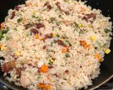 A picture of step 2 of Yangzhou Fried Rice.