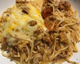 Foto del paso 4 de la receta: Spaghetti, con salsa de carne insuperable y costra cuatro quesos