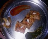 A picture of step 5 of Veg frankie rolls.