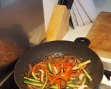 A picture of step 8 of Mongolian beef.
