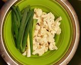A picture of step 1 of Cauliflower and bacon stir fly.