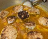A picture of step 5 of Nadia Bara Tarkari (Coconut dumplings curry).