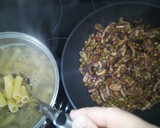 Foto del paso 6 de la receta: Elicoidali con Champiñones y Shiitake, Guisantes Bacon y Jamón