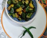 A picture of step 5 of Bhindi aloo bhaji.