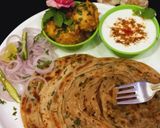 A picture of step 14 of Laccha Paratha with Aloo Sabzi.
