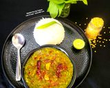A picture of step 7 of Double Tadka Lasooni Palak Yellow Moongdal - Dhaba-Style.