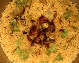 A picture of step 3 of Masale Bhat.