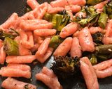 A picture of step 10 of Pink pasta with sprouting broccoli and anchovies.