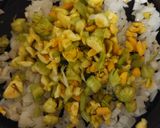 A picture of step 4 of Quesadilla with Squash Blossoms and Mushrooms.