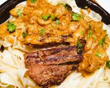 A picture of step 4 of Steak in Mushroom Sauce.