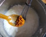 A picture of step 3 of Ladiesfinger moor kulambhu Okra Yoghurt curry.