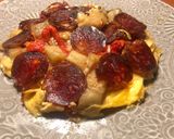 Foto del paso 4 de la receta Tortilla abierta de verdura asada y chorizo de Salamanca