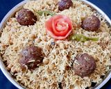 A picture of step 13 of Beef kofta and chana pulao.