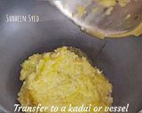 A picture of step 2 of Doodh ka halwa bottle hours halwa no milkmaid milk powder.