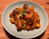 Foto del paso 9 de la receta: Pollo al horno con batatas y patatas