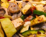 A picture of step 4 of Roasted Cajun Eggplant, 🍆, Shrimp 🍤 and Zucchini.