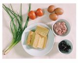 Hình bước làm 1 của món Đậu hũ nhồi thịt chiên*sốt cà