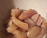 A picture of step 3 of Chicken breast with my own bbq sauce.