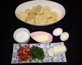 Foto del paso 1 de la receta: Papas duquesas con jamón serrano y queso mozzarella