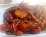 Lobster asam manis saus mentega ala lestoran Crab langkah memasak 3 foto