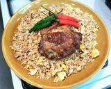 รูปขั้นตอนการทำที่ 6 ของ ข้าวกล้องผัดไข่-ไก่ทอด #ทำขายรวย