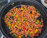 Foto del paso 3 de la receta: Garbanzos fritos...!!!Con Pimientos, jamón, Bacon y huevo 🍳