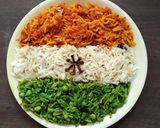 तिरंगा राईस (tiranga rice recipe in marathi) रेसिपी स्टेप 4 फोटो
