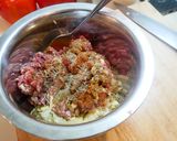 รูปขั้นตอนการทำที่ 2 ของ Stuffed Pepper Bell in the oven - พริกหยวกยัดไส้อบ