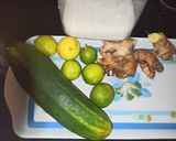 A picture of step 1 of Lemun kokwamba(cucumber) da citta(ginger.