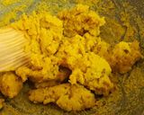 A picture of step 2 of AlOO BESAN TARAKARI.