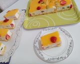 Pas rețetă Cheesecake cu blat din pandișpan, fructe de anotimp și fanta 5 fotografie